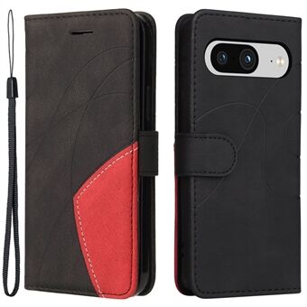 KT Leather Series-1 Voor Google Pixel 8 Telefoonhoesje Dual-color Splicing PU Leren Portemonnee Stand Cover.