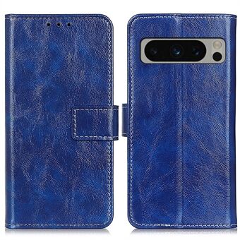 PU Leren Standhoesje voor Google Pixel 8 Pro, Retro Crazy Horse Textuur Portemonnee Beschermhoes