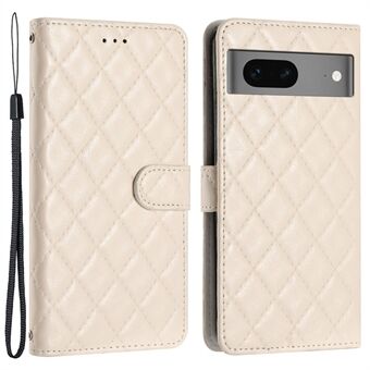 Voor Google Pixel 8 Stitching Line Rhombus Leather Phone Case Cell Phone Wallet Stand Cover