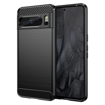 Telefoon TPU-hoesje voor Google Pixel 8 Pro, koolstofvezelstructuur geborstelde achterkant