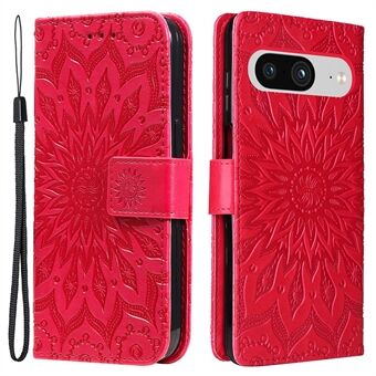 KT Imprinting Flower Series-1 Voor Google Pixel 8 Flip Stand Telefoonhoesje PU Leren Portemonnee Cover met Riem