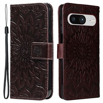 KT Imprinting Flower Series-1 voor Google Pixel 8 Flip Stand Telefoonhoesje PU Lederen Portemonnee Cover met Band