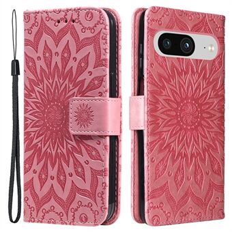 KT Imprinting Flower Series-1 Voor Google Pixel 8 Flip Stand Telefoonhoesje PU Leren Portemonnee Cover met Bandje