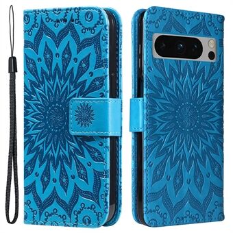KT Imprinting Flower Series-1 PU Leren Telefoonhoesje voor Google Pixel 8 Pro Met Vouwstandaard Portemonnee Hoesje met Bandje.