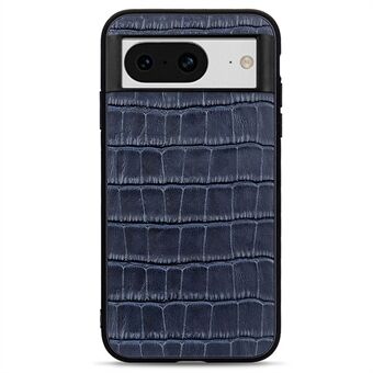 Voor de Google Pixel 8 valbestendige echte koeienleer+TPU+PC telefoonhoes met krokodillentextuur telefoonhoes