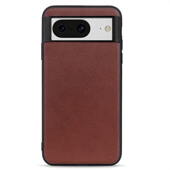 Voor Google Pixel 8 Schokbestendige telefoonhoes met gestructureerd echt leder gecoat TPU-telefoonhoesje.