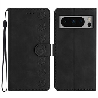 Voor Google Pixel 8 Pro Vlinder Gedrukte Opvouwbare Stand Schaal met Anti-val PU Leren Portemonnee Telefoonhoes.