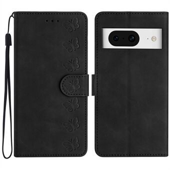 Vlinder bedrukte portemonnee telefoonhoesje voor Google Pixel 8, PU lederen standaardhoes.