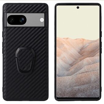 Voor Google Pixel 7a telefoonhoesje, met textuur PU leer gecoat TPU + PC achterkant met kickstand.