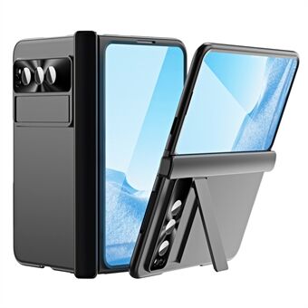 Voor Google Pixel Fold Volledige Bescherming Telefoonhoes Elektroplating Kickstand Vouwbaar Ontwerp PC Telefoonhoes