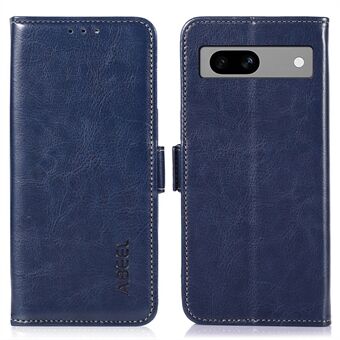 ABEEL Voor Google Pixel 7a PU Leren Portemonnee Hoesje met Crazy Horse Textuur en Inklapbare Stand Functie