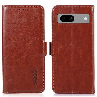 ABEEL Voor Google Pixel 7a PU Leren Portemonnee Hoesje met Crazy Horse Textuur, Opvouwbaar met Standaardfunctie, Flip Telefoonhoesje