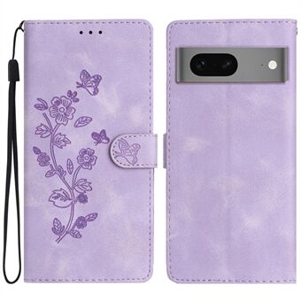 Voor Google Pixel 7 5G Bloemen Opdruk Opvouwbare Stand Cover PU Leren Portemonnee Telefoonhoes.