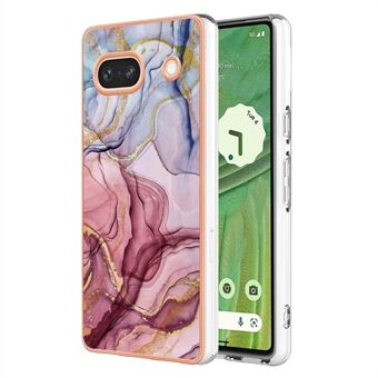 YB IMD-serie-16 Stijl E Slim Telefoonhoesje voor Google Pixel 7a IMD Marble Patroon 2.0 mm Anti-Val TPU Hoesje