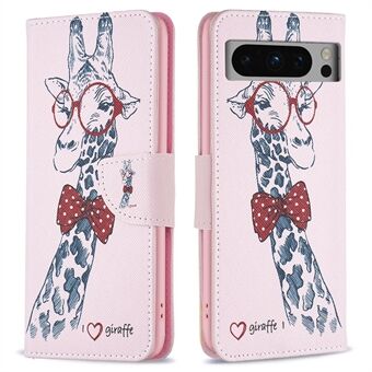 Voor Google Pixel 8 Pro Flip Stand Telefoonhoesje Patroonafdrukken PU Leren Portemonnee Cover