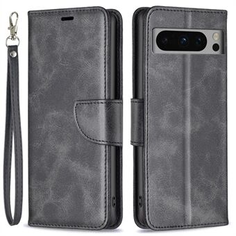 PU Leren Telefoonhoesje Voor Google Pixel 8 Pro, Stand Hoesje Portemonnee in Effen Kleur met Textuur en Valbescherming