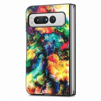 Voor Google Pixel Fold PU Leren + Harde PC Behuizing Ultra Dun Patroon Print Telefoonhoesje