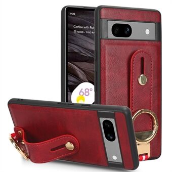 Voor Google Pixel 7a PU Leder+PC+TPU Telefoonhoesje Flesopener Polsbandje Standaard Cover