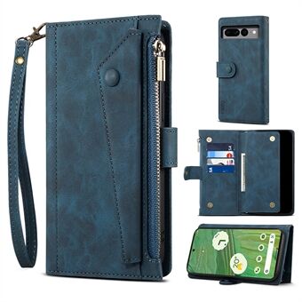 ESEBLE Star Series Leren Telefoonhoesje voor Google Pixel 8, Met Rits Zak Portemonnee RFID Blokkerende Telefoonstandaard Cover