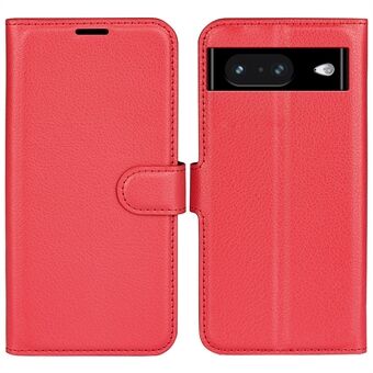 Portemonnee Telefoonhoesje voor Google Pixel 8 PU Leren Stand Hoesje voor Mobiele Telefoon Litchi Textuur Schelp