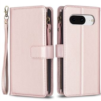 BF Style-19 voor Google Pixel 8 Wallet Telefoonhoesje met Ritsvakje, PU Leren Stand Cover