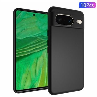 10 stuks / verpakking voor Google Pixel 8 dubbelzijdige matte afwerking telefoonhoesje flexibele TPU telefoonhoes - Zwart