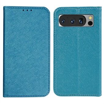 Voor Google Pixel 8 Pro Schokbestendige Telefoonhoes Portemonnee Kruisstructuur Standaard PU Leren Cover