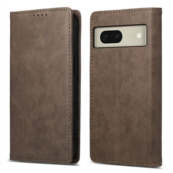 DF-05 Voor Google Pixel 8 Solide Kleur Valbestendig Leren Telefoonhoesje RFID-blokkerende Portemonnee Stand Cover