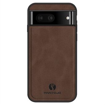 ANNYOJO Voor Google Pixel 7a Anti-kras PU lederen gecoate PC+TPU telefoonhoesje met ondersteuning voor magnetische autobevestiging.