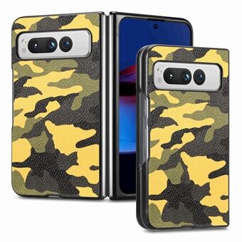 Beschermhoes voor Google Pixel Fold met camouflagepatroon Anti-Drop PU-leren PC-telefoonhoes