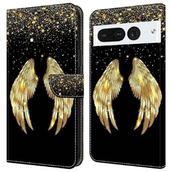 Voor Google Pixel 7 Pro 5G PU Leren Stand Cover met 3D Patroon Gedrukte Flip Wallet Telefoonhoesje.