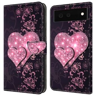 Voor de Google Pixel 6 Wallet Case met 3D-patroon bedrukt in PU-leer met standaardfunctie en flipcover.
