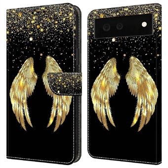 Voor de Google Pixel 6 Wallet Case met 3D-patroon bedrukt PU-leer en een standaardfunctie flipcover.