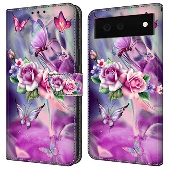 Voor de Google Pixel 6 Wallet Case met 3D-patroon bedrukt PU-leer en een standaard klapcover.