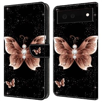 Voor de Google Pixel 6 Wallet Case met 3D-patroon bedrukt PU-leer en een standaardfunctie omslag.
