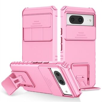 Kickstand Case voor Google Pixel 8 PC + TPU anti-val telefoonbeschermer met schuifcamera-cover