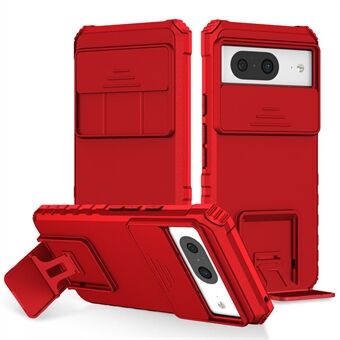 Kickstand Case voor Google Pixel 8 PC + TPU Anti-drop Telefoonbeschermer met schuifcamera cover