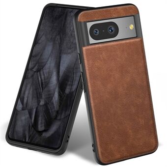 Voor Google Pixel 8 Slim Vintage Telefoonhoesje PU Lederen Bekleding TPU+PC Anti-Kras Cover