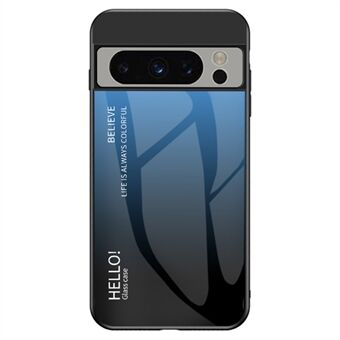 Voor de Google Pixel 8 Pro Gradient Color Case Tempered Glass+PC+TPU Hybride Telefoonhoesje