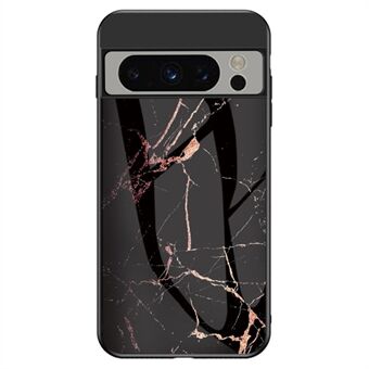 Voor de Google Pixel 8 Pro Tempered Glass Cover Marmer Patroon PC+TPU Anti-Kras Telefoonhoesje