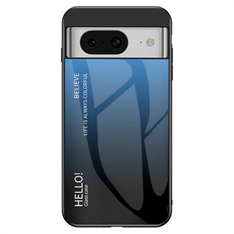 Voor Google Pixel 8 Gehard Glas Telefoonhoesje Gradient Schokbestendige PC+TPU Beschermhoes