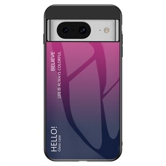 Voor de Google Pixel 8 Gehard Glas Telefoonhoesje met Gradient Schokbestendige PC+TPU Beschermhoes.