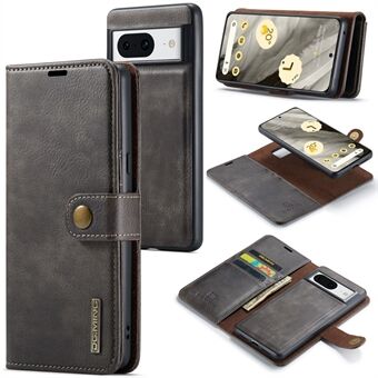 DG.MING voor de Google Pixel 8 Afneembare Magnetische Telefoonhoes Valbestendig Gespleten Leren Portemonnee Stand Cover