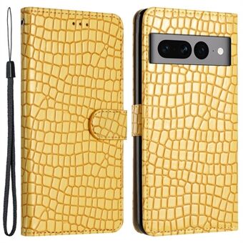 Voor de Google Pixel 7 Pro 5G Leren Staand Hoesje met Krokodillen Textuur Portemonnee Design Telefoonhoesje met Band