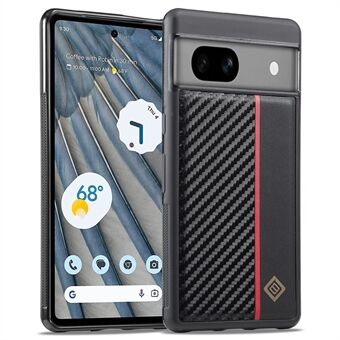 LC.IMEEKE Telefoonhoesje voor Google Pixel 7 5G, met PU-leer beklede TPU+EVA-koolstofvezelstructuurcover