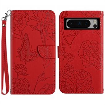HT03 PU Leren Hoesje voor Google Pixel 8 Pro, Bedrukte Portemonnee Telefoonhoesje met Polsbandje