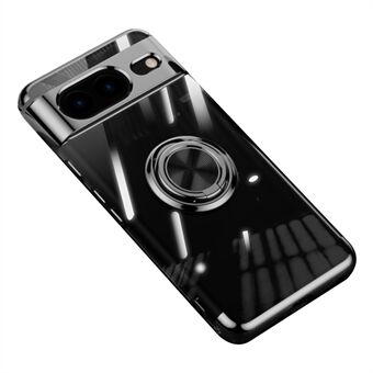 Voor de Google Pixel 8 Elektroplating TPU Telefoonhoesje met Ring Kickstand Anti-val Cover