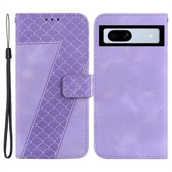 7-vormig gegraveerde leren hoes voor Google Pixel 7a Schokbestendige Portemonnee Stand Telefoonhoes
