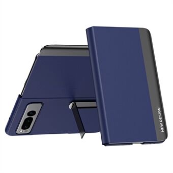 Voor de Google Pixel Fold PU Lederen + PC Elektroplating Telefoonhoes met Valbescherming en Standfunctie.