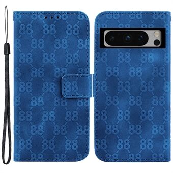 Dubbel 8-vormig gedrukt hoesje voor de Google Pixel 8 Pro lederen portemonnee standaard anti-val telefoonhoesje